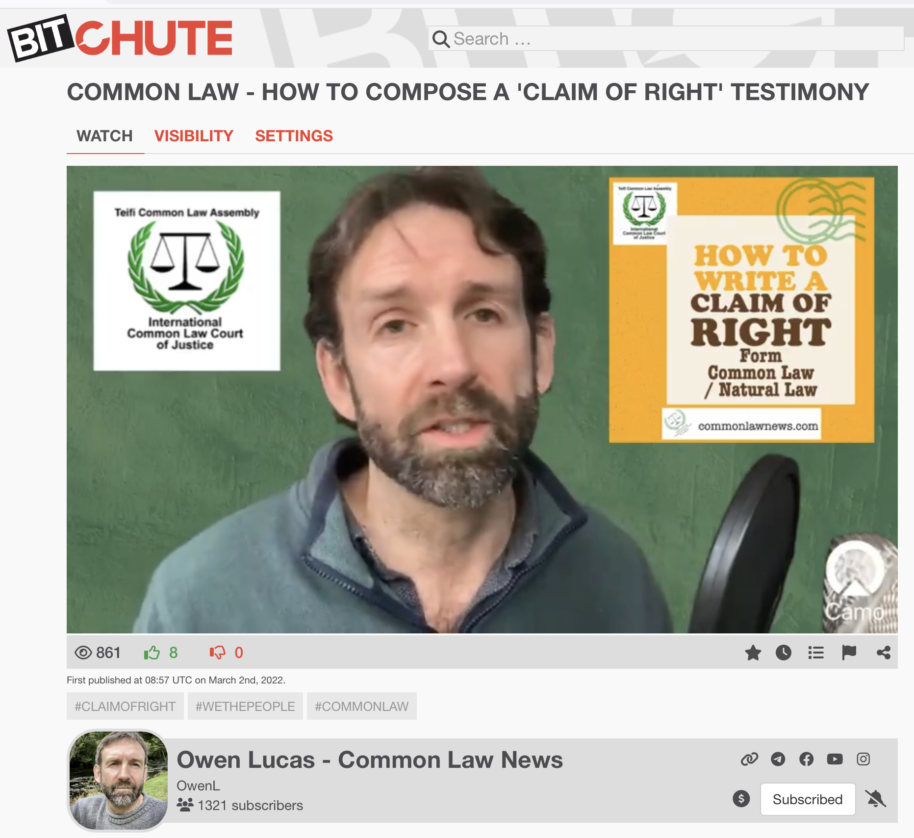Common Law News - Claim Of Right